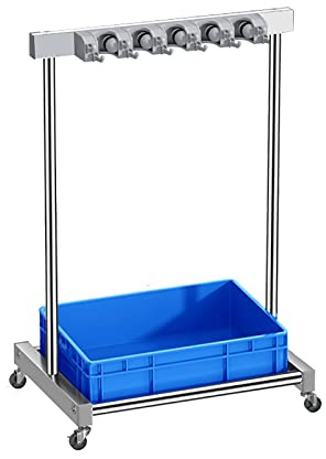 XCHSXYL Movable Broom Mop Holder,Floor Standing Cleaning Tool Cart Storage,Cleaning Supplies Organizer,Wet Mop Drain Rack Garden Tool Hanger Shelf With Wheels,Mop Drain Rack,For