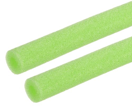 sourcing map Schaumstoff-Rohrisolierung, Schaumstoff-Rohrabdeckungen, 1,6 cm Außendurchmesser, 90 cm lang, Wärmeerhaltung für Griff, Hitze-Wasser/Rohr-Frostschutz, Grün, 2 Stück
