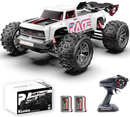 Coche teledirigido, 1/16 RC Auto, 40 km/h Coche de carreras de alta velocidad, 4WD Todo Terreno IPX4 Monster Truck impermeable, Camión teledirigido con 2 baterías, Buggy RC todo terreno