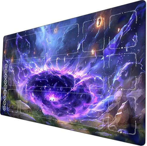 Riftbound TCG Playmat 24x14 Zoll mit Zonenmarkierung inoffizielles Design inklusive Tragetasche für Brettspiele Playmat (Elemental Rift)