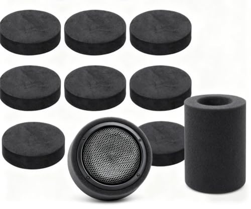 Zopseet 8 Pcs Black Single Sided Speaker Isolation Feet Pads, 40mmx10mm Non Slip Foam Shock Absorption Base Pad Amplifier Stand Feet Mat for Speaker HiFi Home Theater Sound System