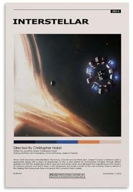 Generisch Klassische Filme Minimalist Interst-ellar Für Zimmer, Ästhetische Leinwand-Wandkunst, Schlafzimmer-Dekor Poster 12x18inch(30x45cm)