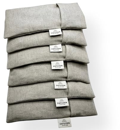 ZAFUZEN 6er-Set Augenkissen Yoga, waschbare Bezüge – Dune | Professionelles 6er-Set Augenkissen mit waschbaren Bezügen, Reis und Lavendelblüten. Für Yoga, Spa und Studios.