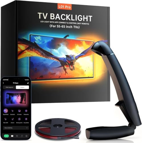 TV LED Hintergrundbeleuchtung, 4,5 M für 55-65 Zoll TVs und PC-Monitore | Sync TV Led Strip, TV Hintergrundbeleuchtung mit Sensor, Smart-App-Steuerung, Spiel & Musik-Sync