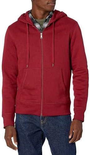Amazon Essentials Men's Full-Zip Fleece Hoodie (Available in Big & Tall), Red, XL