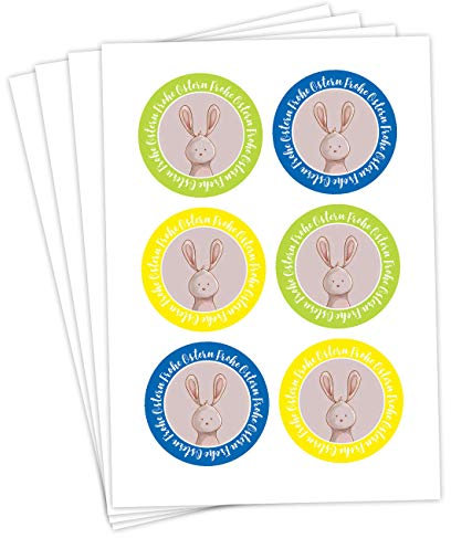 Papierdrachen 24 Oster Aufkleber zum Basteln und Dekorieren - Motiv Osterhase bunt - Sticker Nr 35 - Ostern 2023