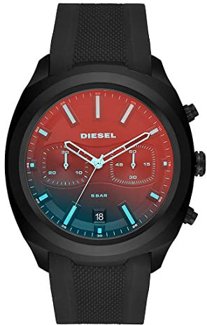 Diesel Herren Chronograph Quarz Uhr mit Silikon Armband DZ4493