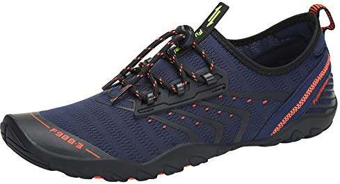 SAGUARO Homme Femme Chaussures pour Piscine et Plage Chaussons de Plongée d'eau Chaussettes Aquatiques pour Sports Nautiques Natation Surf Voile Mer Rivière, Bleu Denim, 46 EU