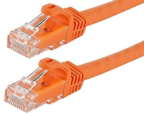 JAFSAL ONLINE 10m-20m Cat5e (enhanced) High Speed Ethernet Cable – Lan Network Cable with RJ45 Connector Lead – Ideal for Internet, Router, Modem, Smart TV, PC and Laptop – 20m Orange