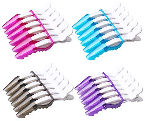 24 PCS Plastic Crocodile Hair Hairdressing, Sectioning Clamp Hair Styling Clips