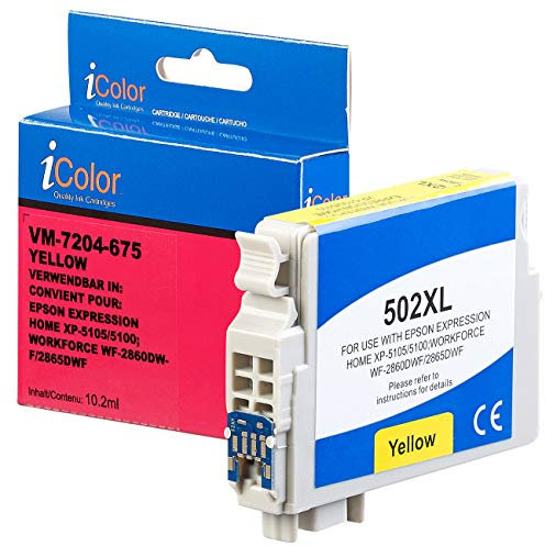 iColor kompatible Tintenpatronen für Tintenstrahldrucker, Epson: Tintenpatrone für Epson-Drucker (ersetzt C13T02W44010), Yellow (gelb) (Original)