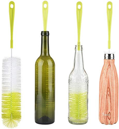 ALINK 16” Long Bottle Brush Cleaner for Washing Wine, Beer, Decanter, Glass Jugs and Long Narrow Neck Sport Bottles