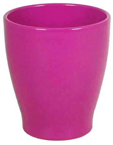 INNA-Glas Ceramic orchid vase, Ø13,2cm, 15cm, pink - plant pot/orchid flower pot