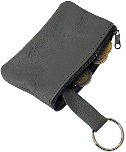 myledershop Echt Leder Schlüsseltasche 1 Fach MJ-Design-Germany Made in EU (Dunkelgrau)