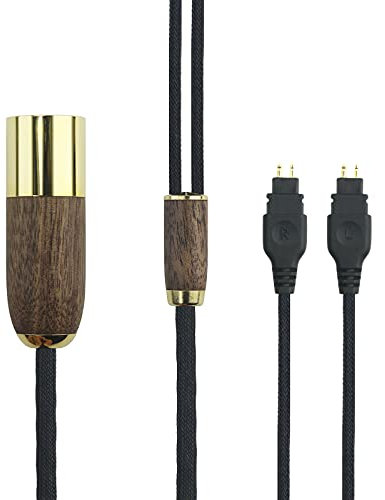 HansnBy 4-pin XLR Balanced Male 6N OCC Copper Silver Plated Cord 4-pin XLR Balanced Cable Compatible with Sennheiser HD650, HD600, HD580, HD660S, HD58X, Massdrop HD6XX Headphone Walnut Wood Shell