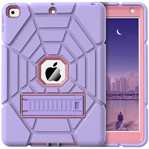 Grifobes Schutzhülle für iPad 6. / 5. Generation 2018/2017, iPad Air 2 Hülle 2014 9,7 Zoll, strapazierfähig, stoßfest, robust, mit Ständer, für Kinder, Jungen, Kinder, Violett