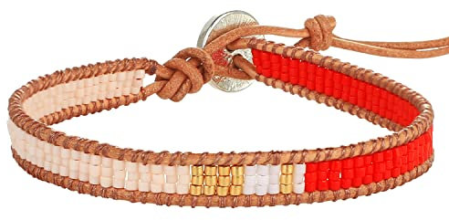 KELITCH Miyuki Perlen Leder Armbänder Süßigkeiten Farbe Wickelarmband Damen Charm Armreifen