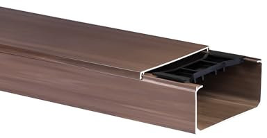 10m KOMIB Kabelkanal/Kabelkanäle/Kabelführung - Verschiedene Größen und Farben - Schraubbar - 5 x 2m Stangen - (Braun - Holz Design, 90 x 40 mm)