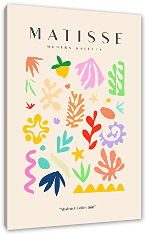 Pixxprint Matisse Modern Gallery - Korallen Früchte als, Größe: 60x40cm, Leinwandbild, fertig gespannt, Wandbild, Dekoration, Kunstdruck, kein Poster