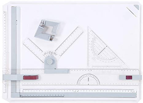 lyrlody Multifunktionale A3-Zeichenbrett-Tischunterlage mit Parallelen Bewegungs- und Winkellinealen