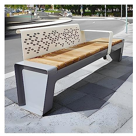Grand patio Gartenbank Parkbank mit Armlehnen, 78,7-Zoll-Outdoor-Bankstuhl mit Holzschiefersitzen, verdicktem Stahlrahmen und Rückenlehne, moderne Outdoor-Freizeitbank für Garten Park Balkon ( Size :