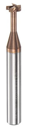 sourcing map T Schlitz Schaftfräser Fräser 6mm Schnitt 2mm Tiefe 6mm Schaft Solid Hartmetall Titan Beschichtet 4 Flöten für Edelstahl Legierung