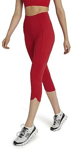 FALKE Damen Trainingshose CORE 3/4 Sport W TI Funktionsmaterial feuchtigkeitsregulierend 1 Stück, Rot (Scarlet 8070), XS