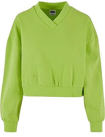 Urban Classics Damen Sweatshirt Ladies Cropped V-Neck frozenyellow M