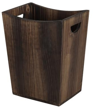 MOOACE Holz-Mülleimer, kleiner Abfallkorb mit Griffen, rechteckiger Holz-Mülleimer, Recycling-Mülleimer für Schlafzimmer, Badezimmer, Küche, Büro