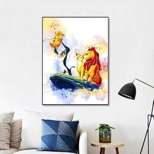 Ma Little Canv Poster König der Löwen – Wanddekoration für Kinderzimmer, Mädchen, Jungen, Disney Simba König der Löwen, ohne Rahmen, 30 x 40 cm (Rafiki & Bebe Simba)