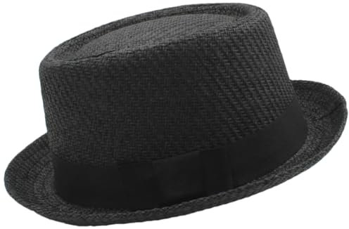Dcvmvmn Chapeau de paille pour homme et femme - Chapeau de paille style rétro britannique - Tressé roulé, LM-TM-163-heise, taille unique