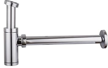 Inguz - Sifone universale di design. Ottone Spazzolato per Lavabi e Lavandini - Set di Scarico - Trappola con Apertura di Pulizia - Sifone per Tubi