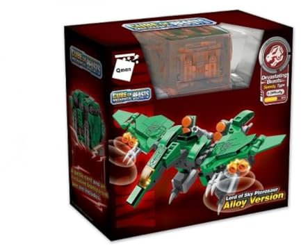 QMAN 41222 - Würfelbaustein-Set Pterosaurier der Herrscher des Himmels - Kreatives Bauset für Kinder ab 6 Jahren, Tragbares Design, Kompatibel mit Anderen Marken