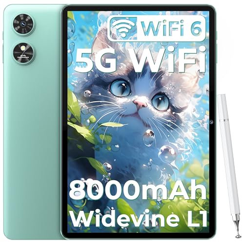 OUKITEL OT6 Tablet 10.1 Pulgadas - Android 14 WiFi 6 Tablets, 16GB+64GB 2TB TF 8000mAh Batería, Cámara 5MP+2MP/5G WiFi/Bluetooth 5.0/1280 * 800 HD+/Widevine L1/Toma 3,5 mm/WiFi Tablet