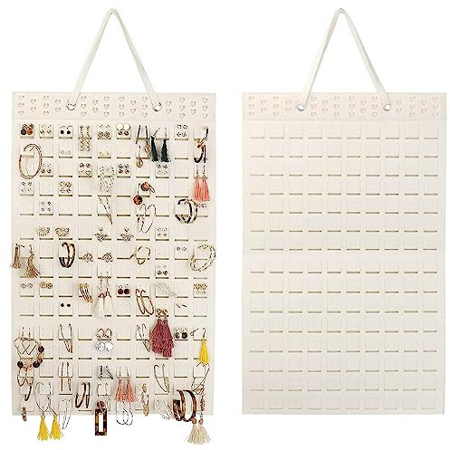 Zepitniy Organizer per Gioielli da Appendere - Porta Orecchini e Spille da Parete per Donna (Bianco)