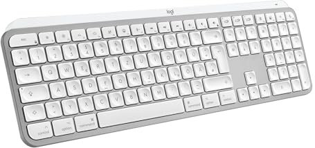 Logitech MX Keys S per Mac, tastiera wireless, fluida, digitazione precisa come quella di un computer portatile, Bluetooth USB C ricaricabile per MacBook Pro, Macbook Air, iMac, iPad - QWERTZ