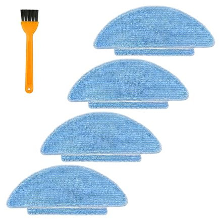 4 Stück Wischtücher, Ersatz-Wischpads, Wiederverwendbares Wischpad-Ersatzzubehör für Tikom L9000, Honiture Q6 SE, Lubluelu SL60D, Laresar L6 NEX Roboter-Staubsaugerzubehör (Blau)