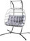 Home Republic Egg 2 Seater Bohemian Rattan Weaving with Waterproof Cushion Hanging Chair for Outdoor and Indoor Use Foldable Hammock Twin Seat with Frame Max Load 180kg (Miami Charcoal, Double Seater)