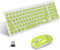 LeadsaiL Tastiera e Mouse Wireless, Kit Mouse e Tastiera Senza Filo, Ergonomica 2.4G USB Silenzioso Set 1600DPI, Tastierino Numerico, Tasti Silenziosi, Layout QWERTY per PC Laptop Windows Mac- Verde