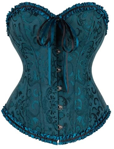 Corsé Mujer Negro Morado Fajas Disfraz Top Corset Marron Corset Dorado Blanco Vintage Sexy Top Lingerie Corset Ballet Clasico Brocado Elegante Fiesta Navidad Halloween Carnaval