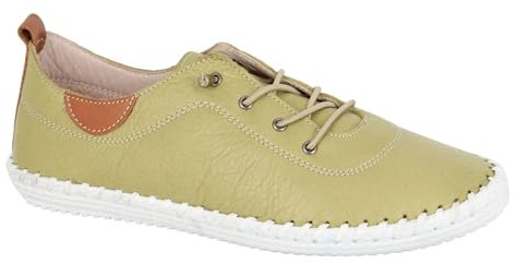 Mod Comfys L662 Womens Softie Leather Elastic Lace-up Comfort Shoe