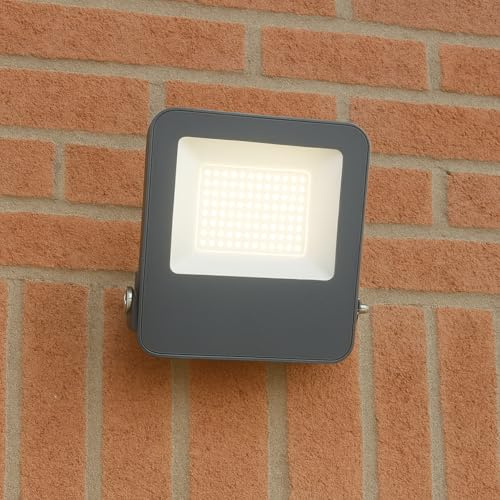 CGC Lighting Outdoor Outside Security Flood Light LED Intergrated IP65 Weatherproof (Black 50W)