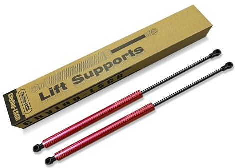 Supports de capot/supports de levage pour 2005 - Civic Type R FN2 FD2 | Avec guide d'installation | Pièces de modification automatique | Garantie de qualité 1 an (fibre de carbone (rouge)