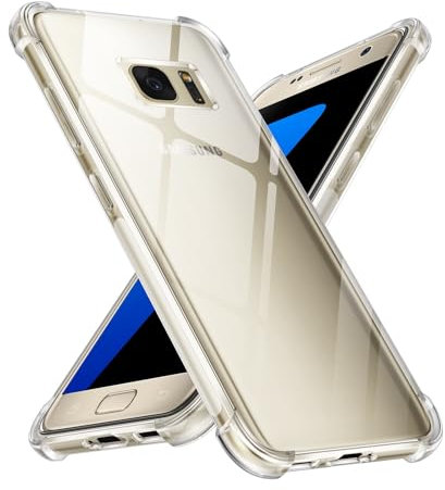 Xiltlly Hülle Durchsichtig für Samsung Galaxy S7 mit Stoßfest Schutzecken, Dünne Weiche Transparent Handyhülle Flexible TPU Protective Case Sturzfest Schutzhüllen (5.1 Zoll) - Clear