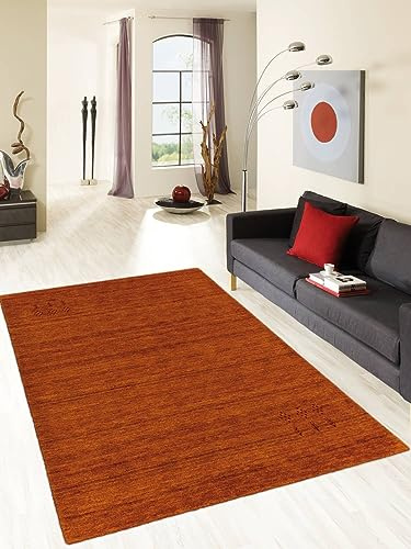 Rug Studios Teppich MARAND | Farbe: Kupfer | Größe: 60 x 90 cm | Einfarbig | Uni | uni | glamourös | Klassisch | Landhaus | Vintage | Modern | elegant | Einfarbig | Wohnzimmer | Schlafzimmer | strapaz
