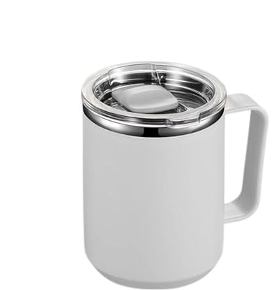 Desk Mug, Isolierter Kaffeebecher Mit Schiebedeckel, Isolierter Kaffee-Thermobecher Mit Henkel Aus Edelstahl, Edelstahlbecher Longlife Cup,Doppelwandkaffeetasse, Moderne Isolierte Tassen, 450ml