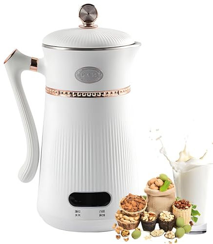 Mini Soy Milk Maker,Oat Milk Maker Machine,6-in-1 Automatic Quiet Nut Milk Maker,1L Multifunctional Electric Juicer with 12H Timer & 2H Keep Warm, Smart Touch,for Soybean Milk, Almond Milk