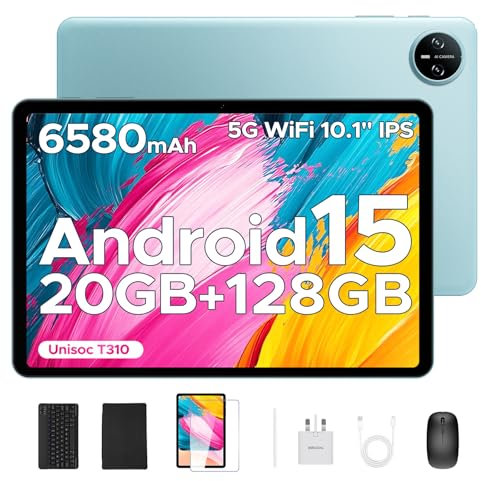 DOOGEE Tab A9 pro 10 inch tablet Android 15 tablets, 20GB RAM+128GB ROM Android Tablet with 1280×800 HD IPS 60Hz Screen, WiFi5 6580mAh Battery Gaming Tablet with Keyboard, Mouse, Pen & Case-Blue