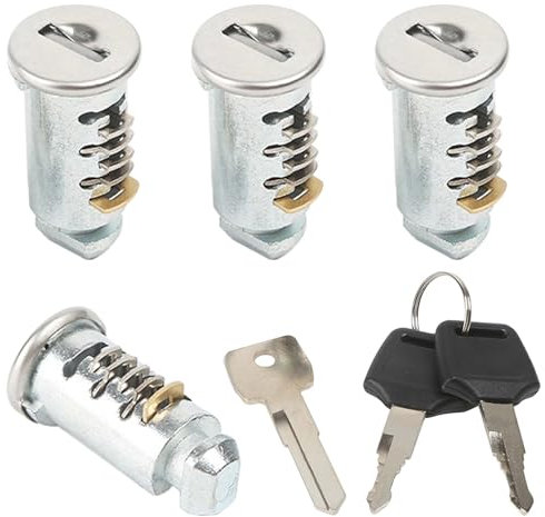4 Stück Schlosskern, Schließzylinder für Auto-Gepäckträger-System, Schließzylinder kompatibel mit Thule Racks, inklusive 4 Kerne, 2 Schlüssel und einem Steuerschlüssel