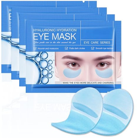 60 Pcs Acido Ialuronico Patch Occhi,Collagene Patch Occhi, Patch Occhi Antirughe Donne e Uomini, Patch Occhiaie e Borse, Rimuovi Borse e Puffiness, Contorno Occhi Idratante (blu)